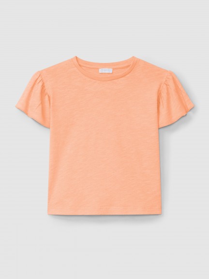 T-shirt ruffle sleeves