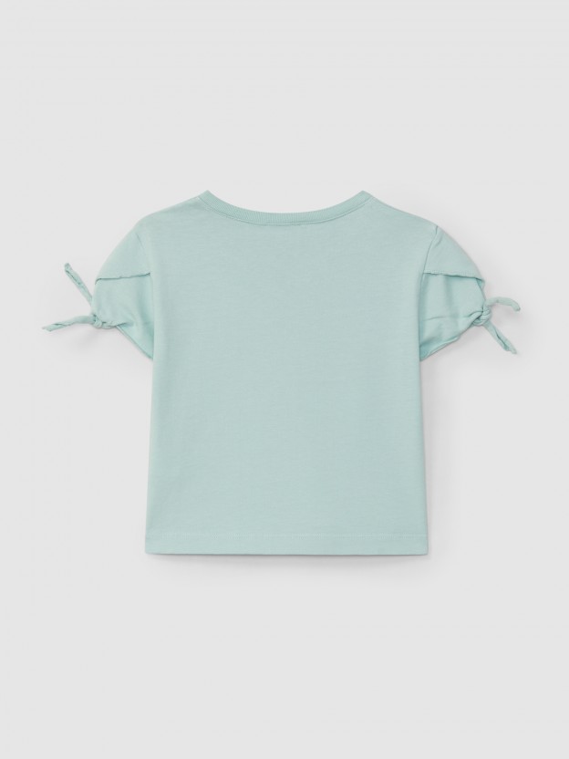 "Just the two of us" T-shirt sleeves with knot detail "Just the two of us" T-shirt sleeves with knot detail