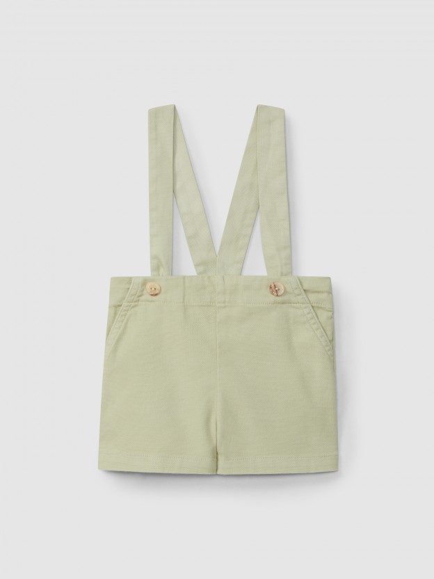 Pantalones cortos de lona con tirantes Pantalones cortos de lona con tirantes
