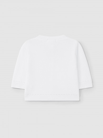 Knitted jacket with tricot knit effect Knitted jacket with tricot knit effect