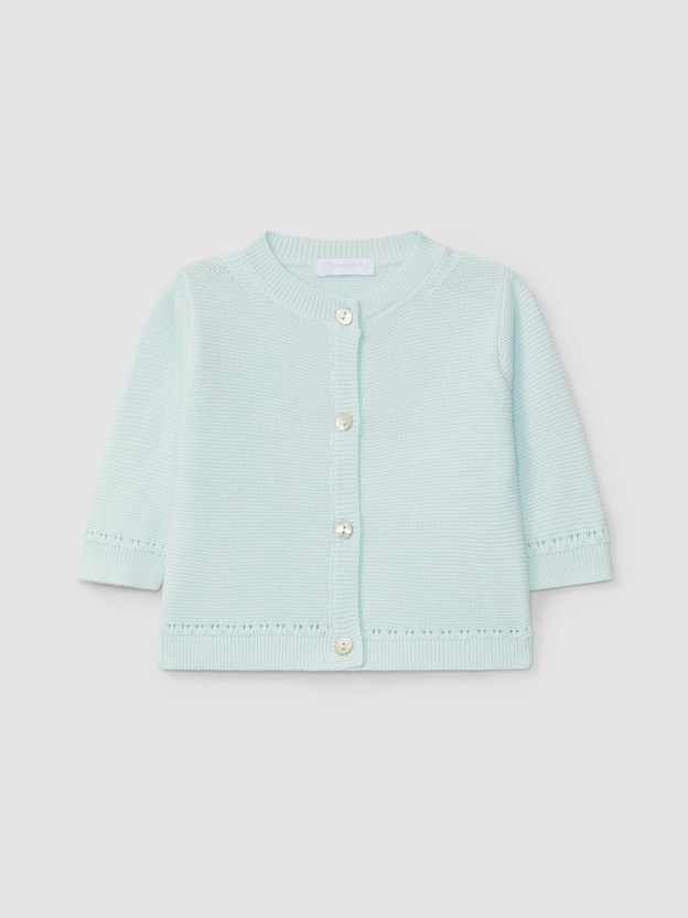 Casaco tricotado com efeito tricot Casaco tricotado com efeito tricot