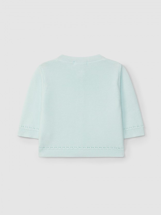Casaco tricotado com efeito tricot Casaco tricotado com efeito tricot