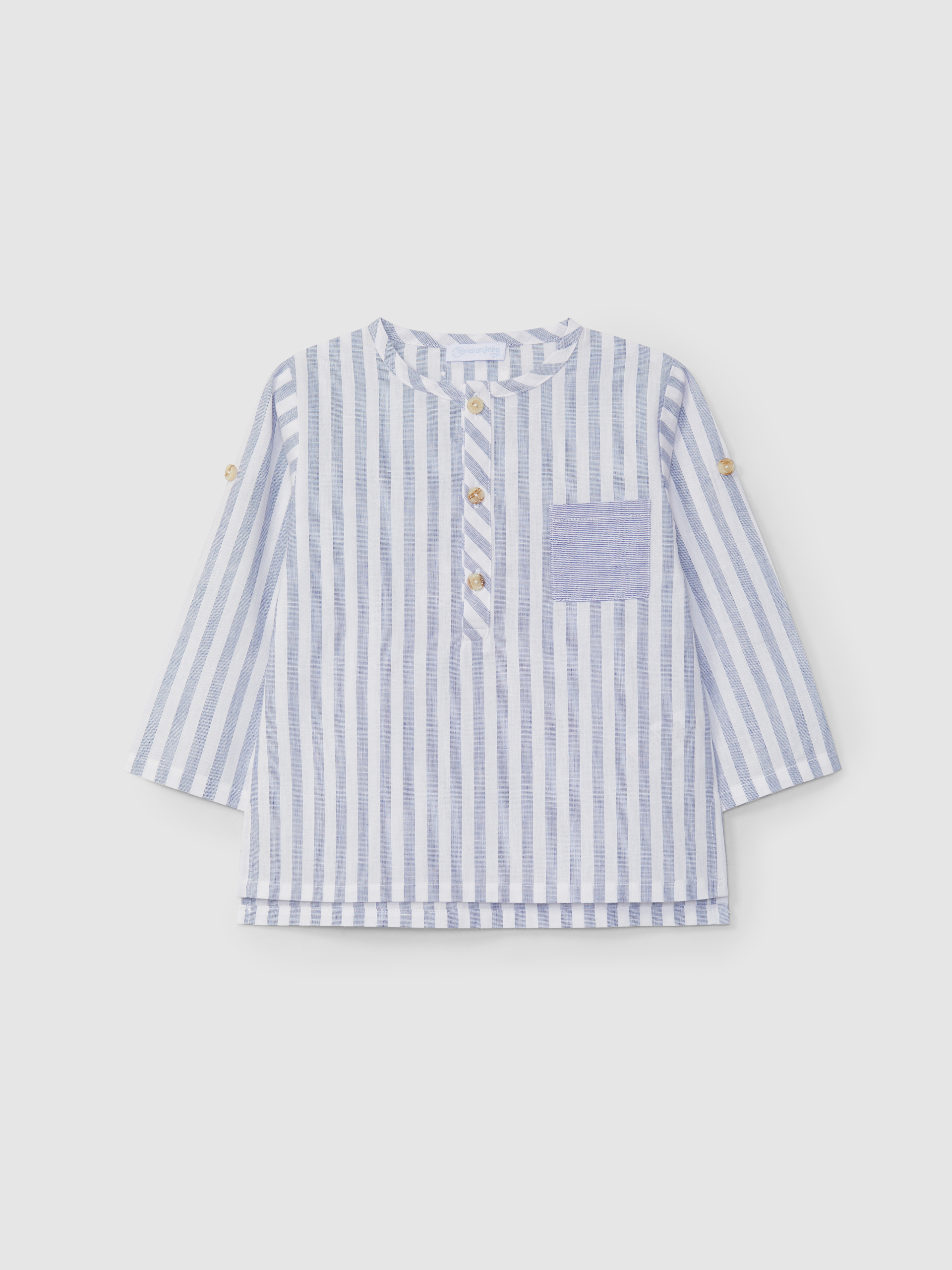 Camisa riscas com bolso