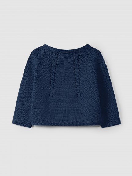 Knitted cardigan with braided detail Knitted cardigan with braided detail