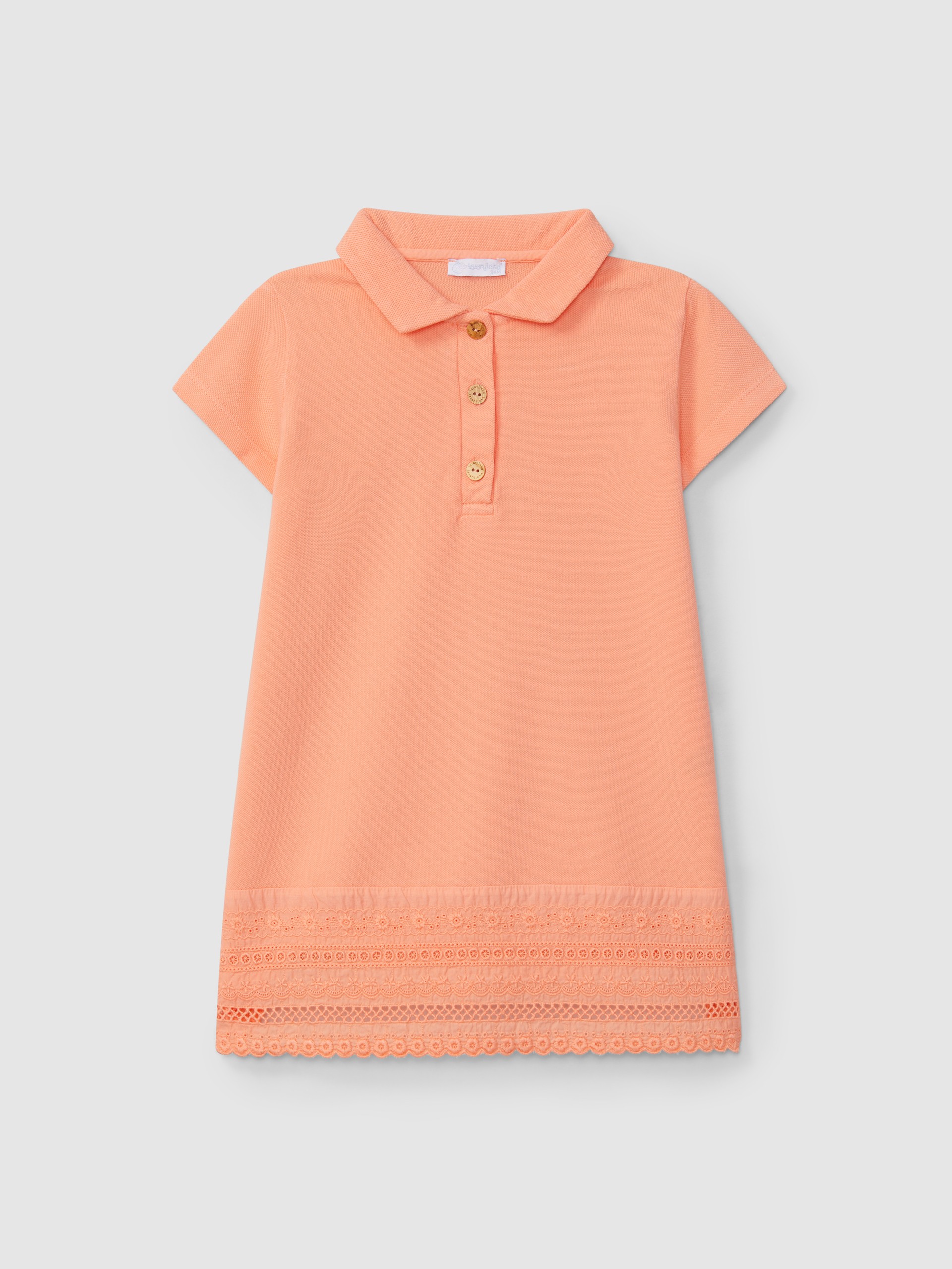 Vestido piqué e bordado inglês