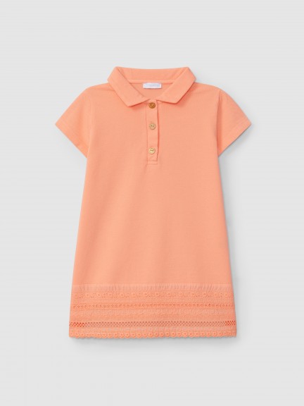 Dress pique and English embroidery
