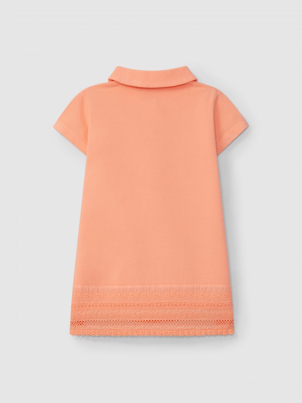 Vestido piqué e bordado inglês Vestido piqué e bordado inglês