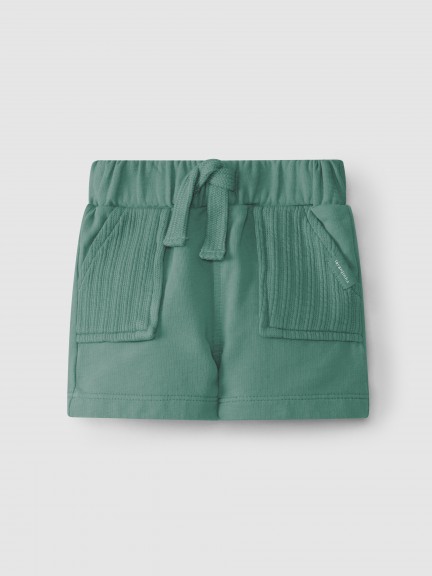Short en peluche poches maille jacquard