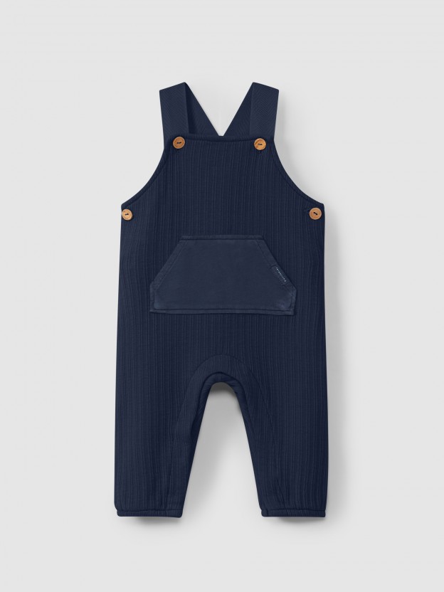 Dungarees in organic jacquard jersey Dungarees in organic jacquard jersey