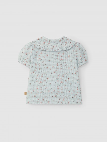 Vichy plaid blouse with flowers Vichy plaid blouse with flowers