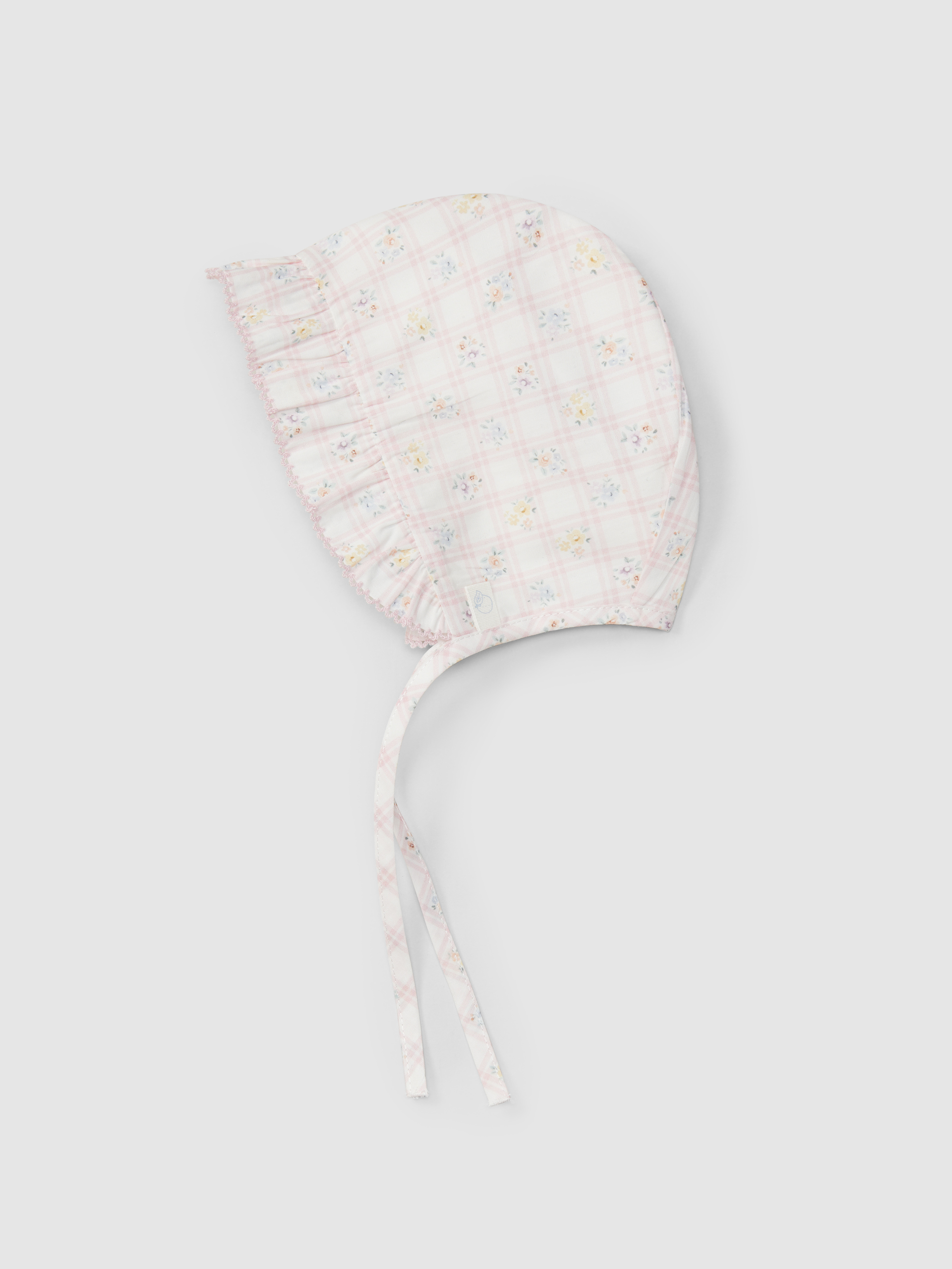 Tattersall and floral bonnet pilot cap