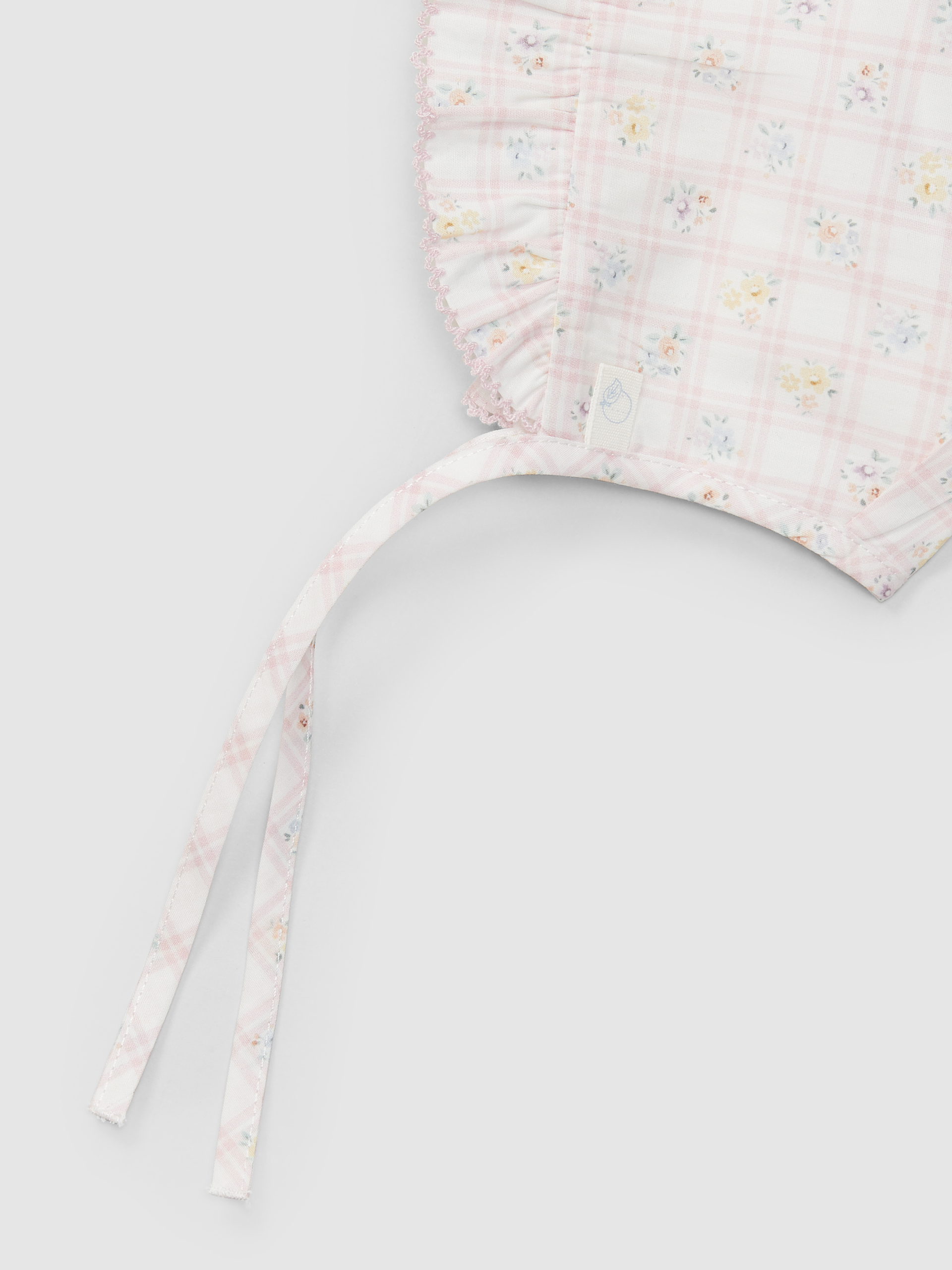 Tattersall and floral bonnet pilot cap