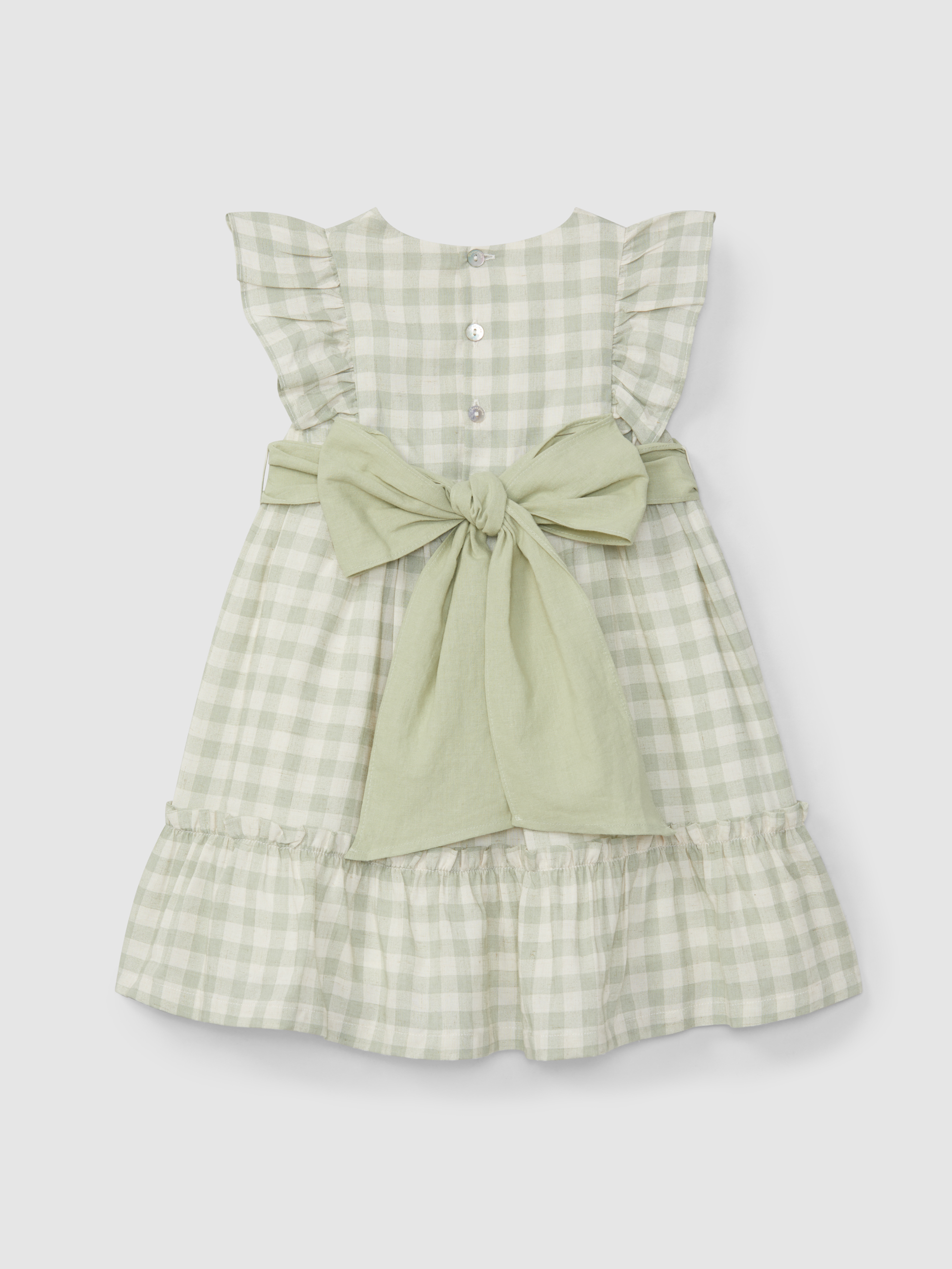 Plaid dress with sash