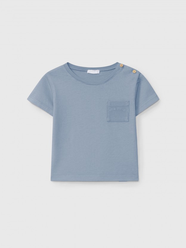 T-Shirt with pocket in waffle jersey T-Shirt with pocket in waffle jersey