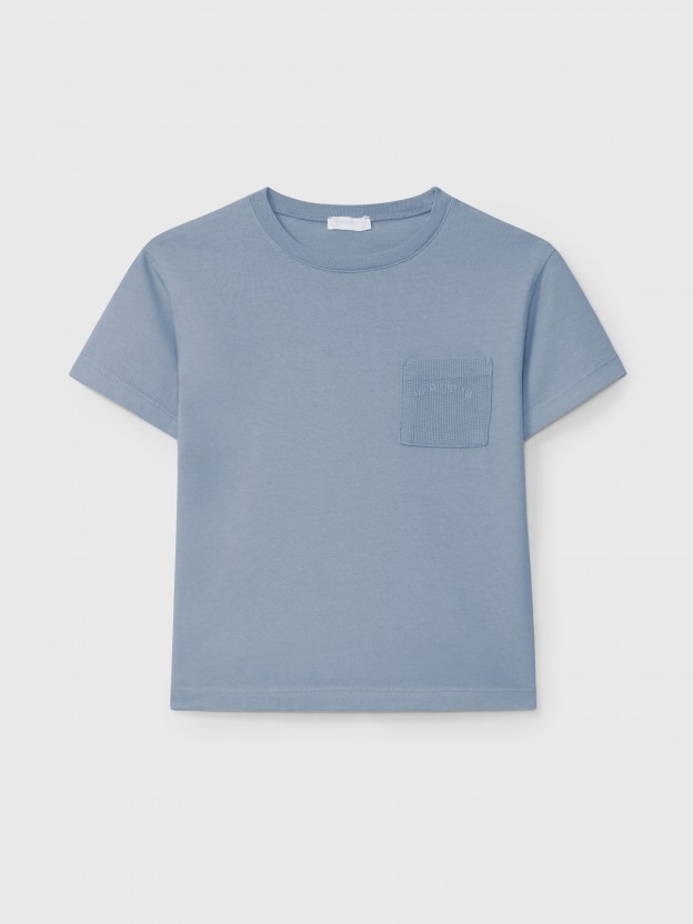 T-Shirt with pocket in waffle jersey T-Shirt with pocket in waffle jersey