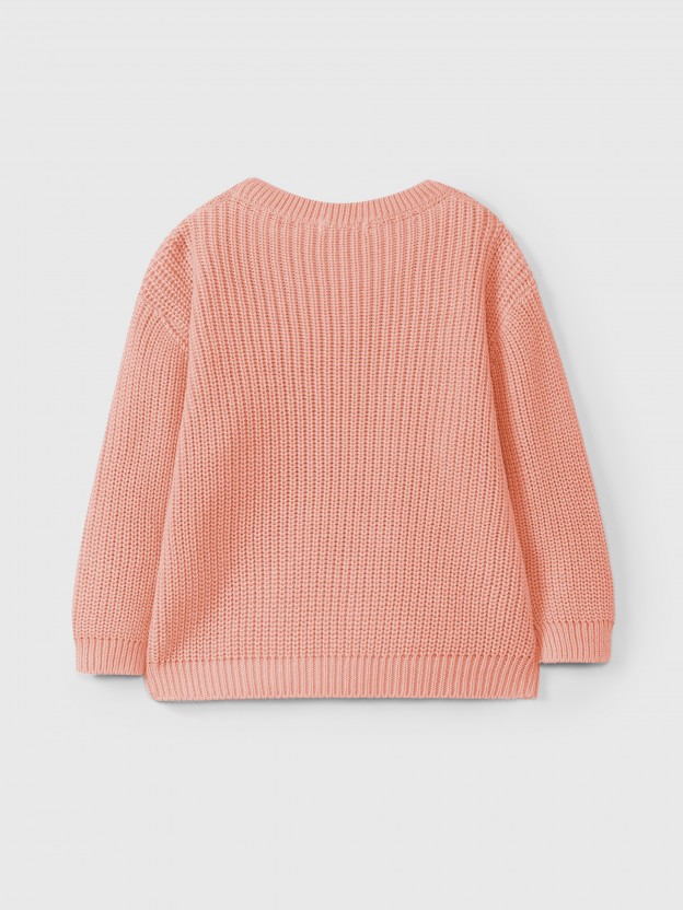 Jumper with knitted braid