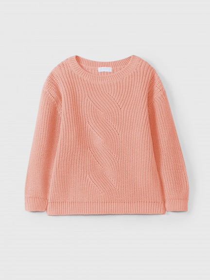 Jumper with knitted braid Jumper with knitted braid