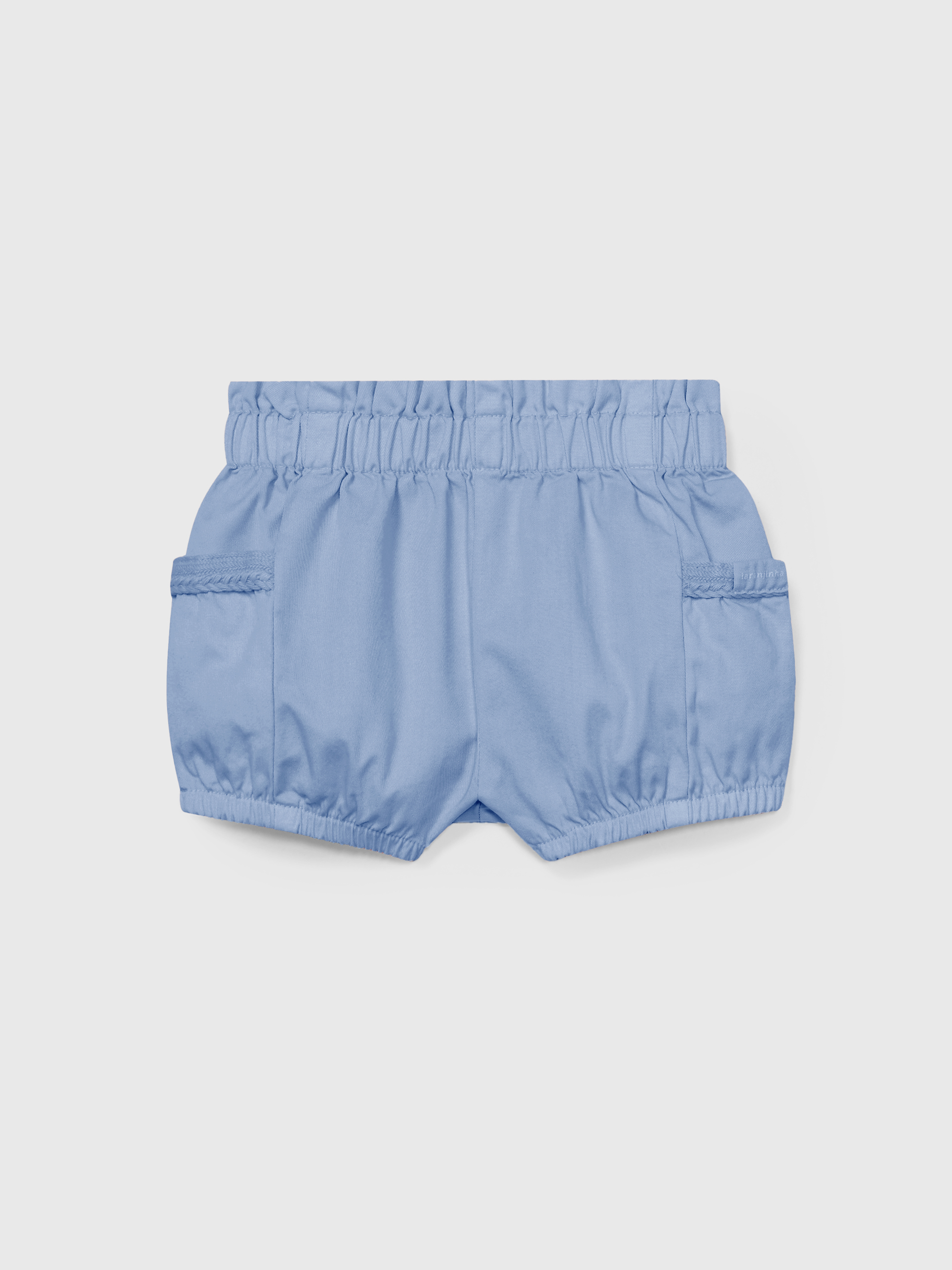 Pantalón corto pull-up sarga con bolsillos laterales