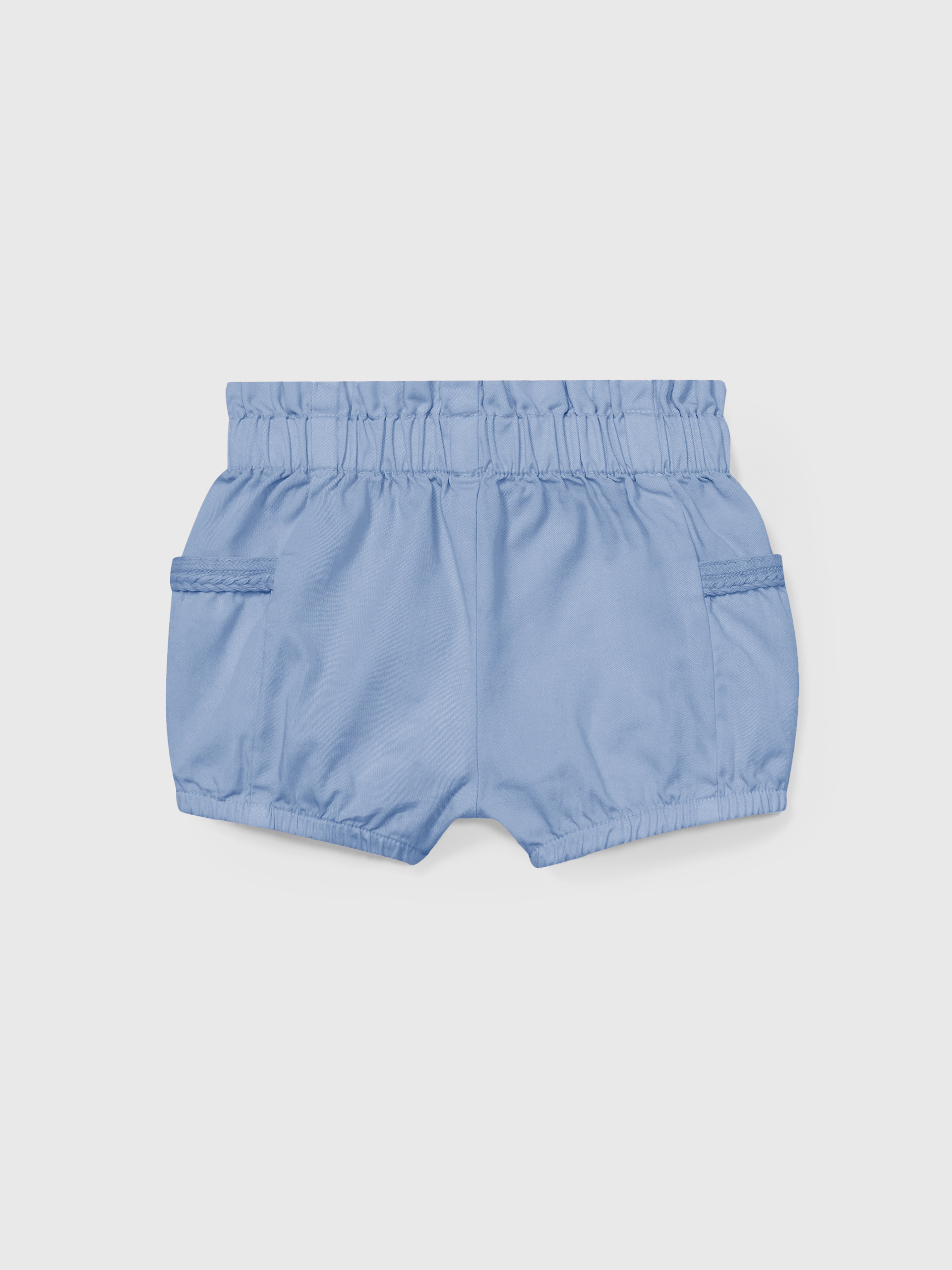 Pantalón corto pull-up sarga con bolsillos laterales