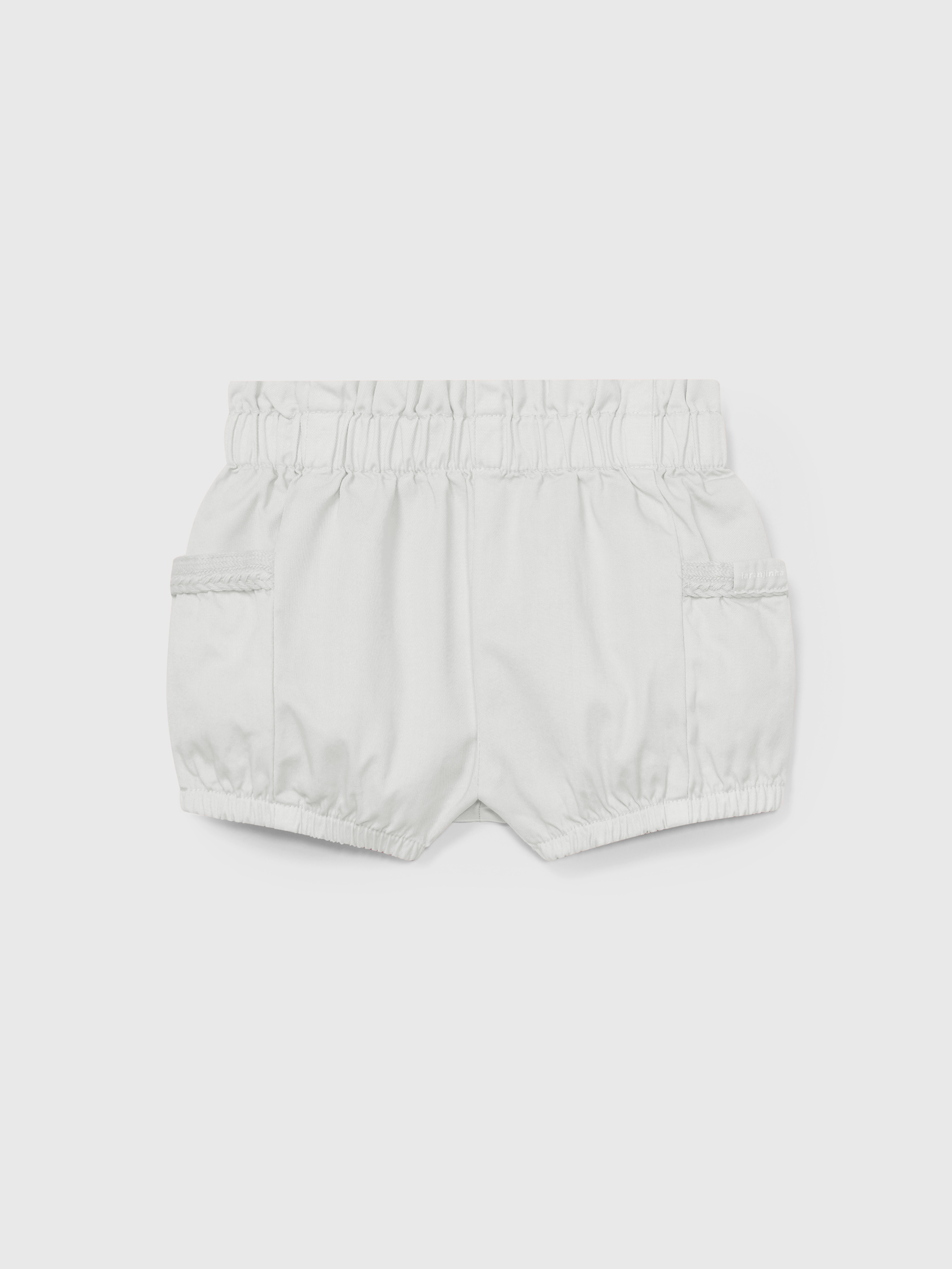 Pantalón corto pull-up sarga con bolsillos laterales