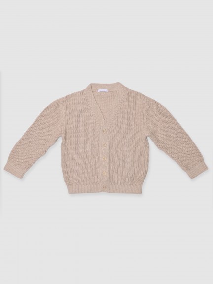 Wide stitch knitted cardigan