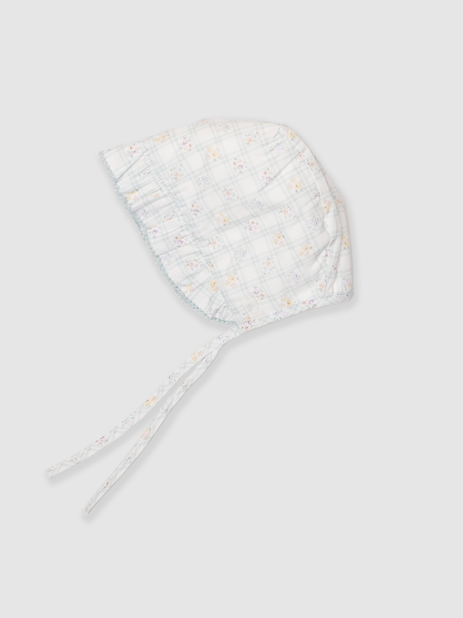 Tattersall and floral bonnet pilot cap