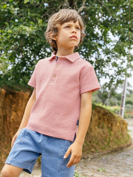 Striped jersey polo shirt Striped jersey polo shirt