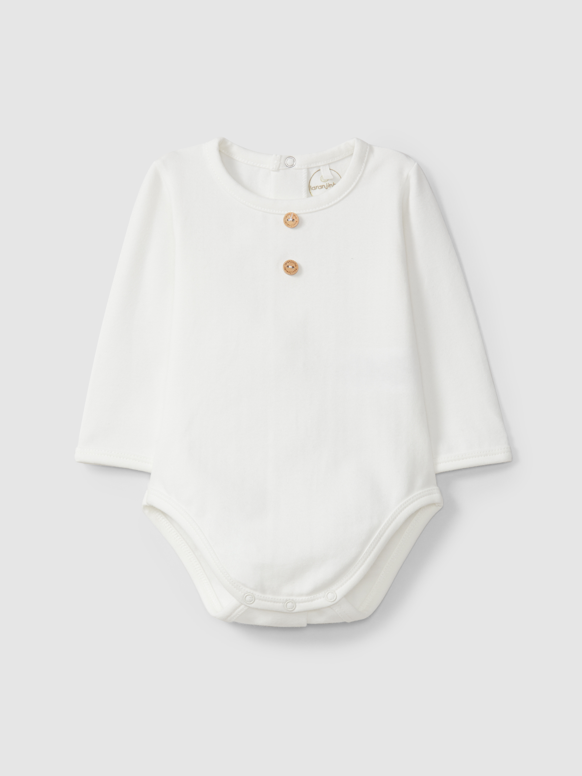Mandarin collar bodysuit in organic cotton