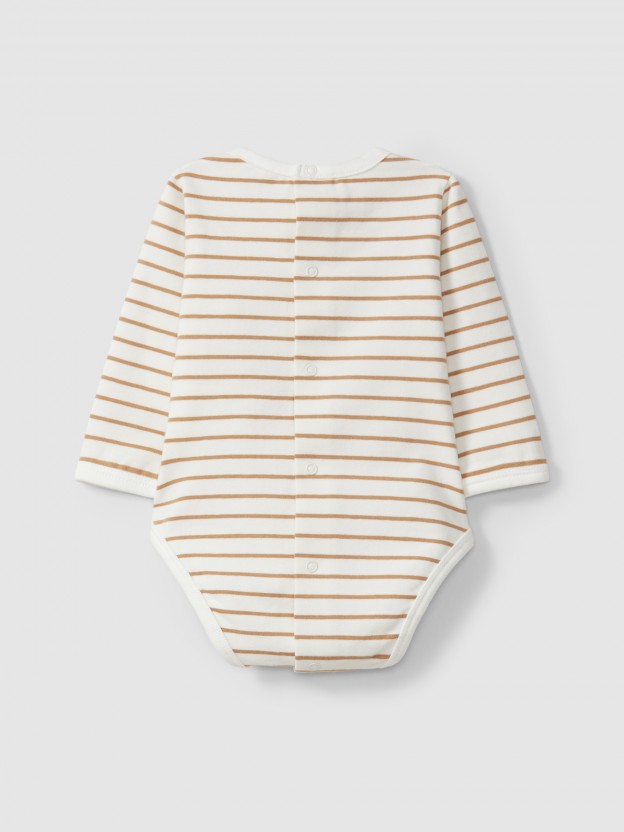 Mandarin collar bodysuit in organic cotton Mandarin collar bodysuit in organic cotton