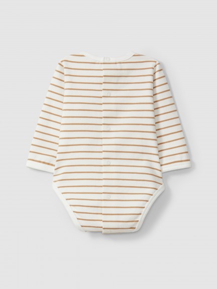 Mandarin collar bodysuit in organic cotton Mandarin collar bodysuit in organic cotton