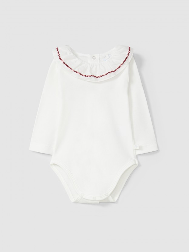 Bodysuit ruffled collar and silhouette detail Bodysuit ruffled collar and silhouette detail