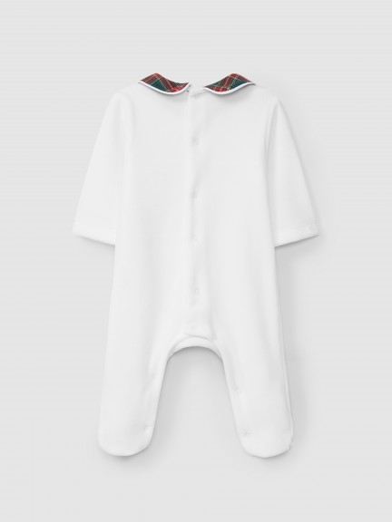 Pelele terciopelo cuadros cuello redondo Pelele terciopelo cuadros cuello redondo