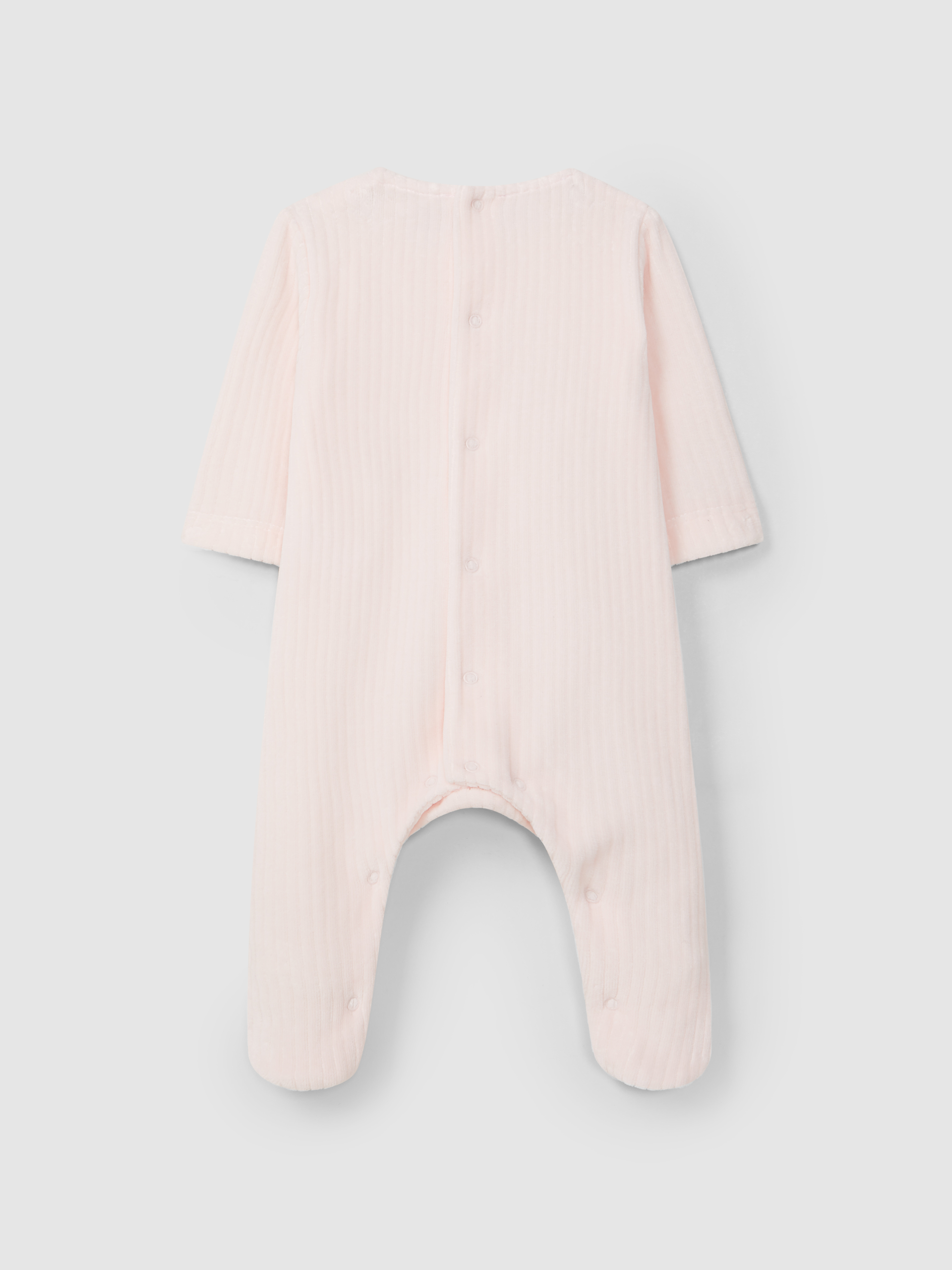Babygrow em veludo com detalhe de folho