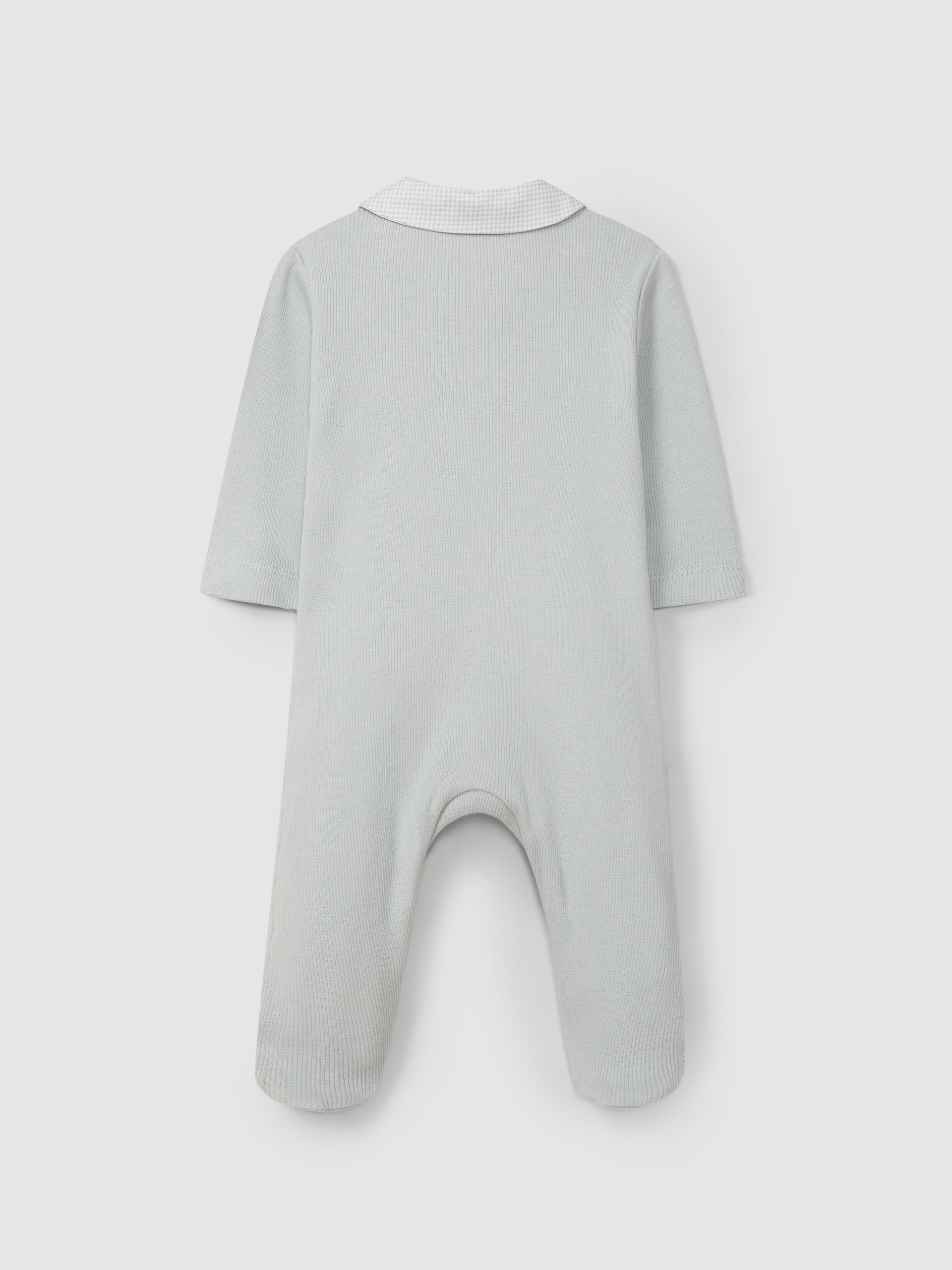 Babygrow en maille cannelée à col claudine imprimé