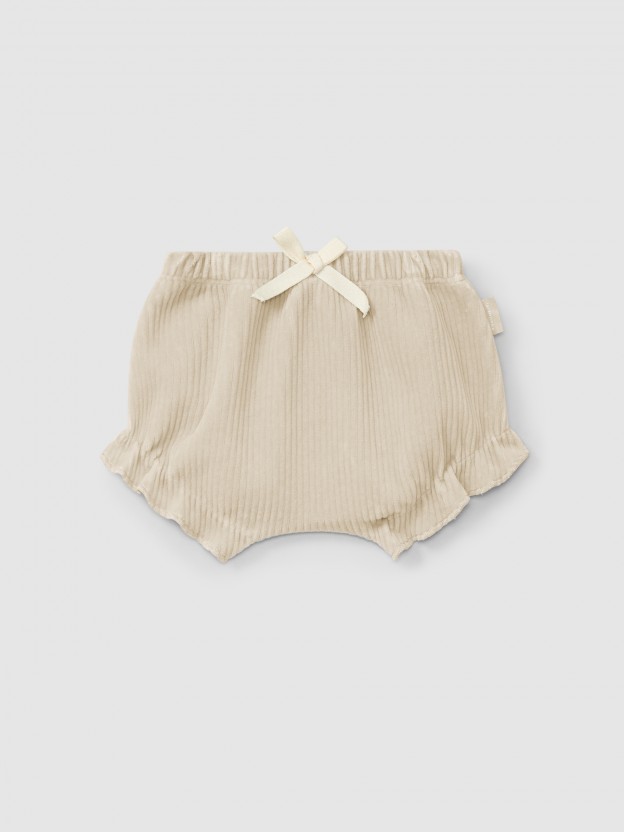 Calções pull-up com cordão decorativo Calções pull-up com cordão decorativo