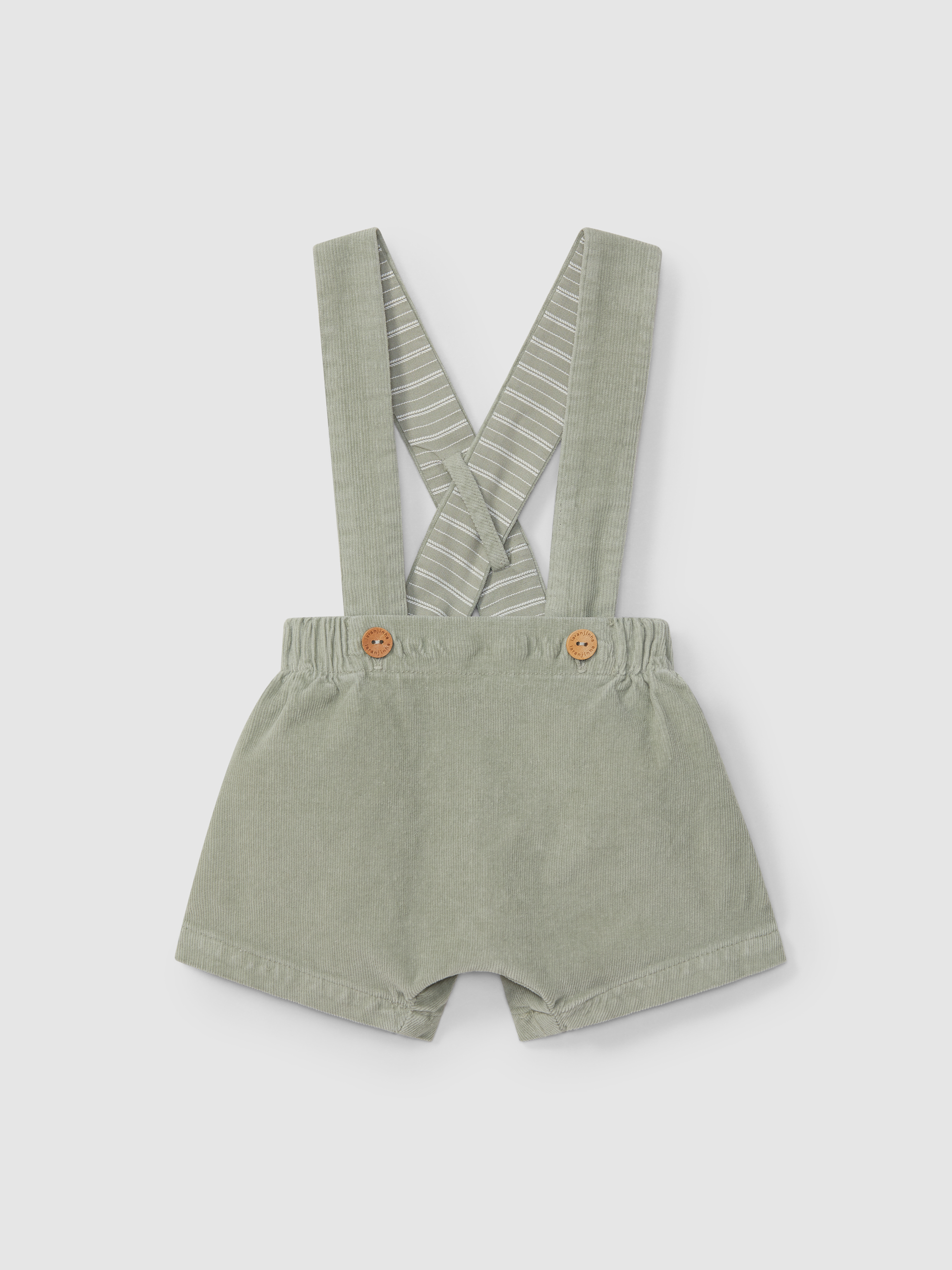 Short à bretelles en velours micro-côtelé