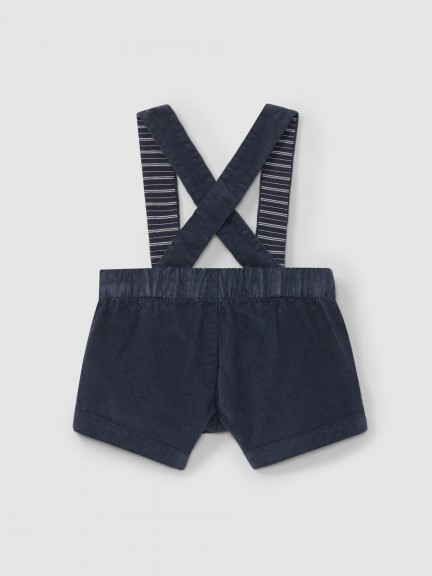Micro-corduroy dungaree shorts Micro-corduroy dungaree shorts