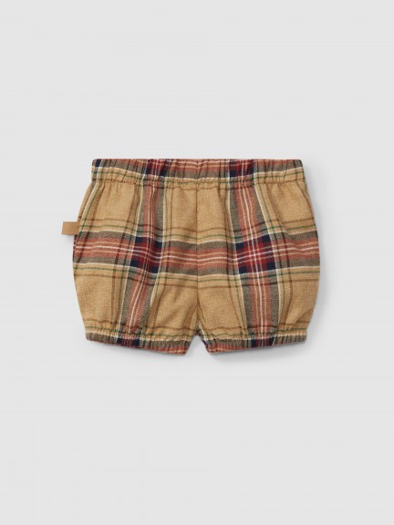 Organic cotton plaid pull-up shorts Organic cotton plaid pull-up shorts