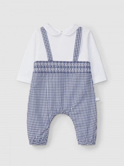 Two-in-one smocked romper with print Two-in-one smocked romper with print