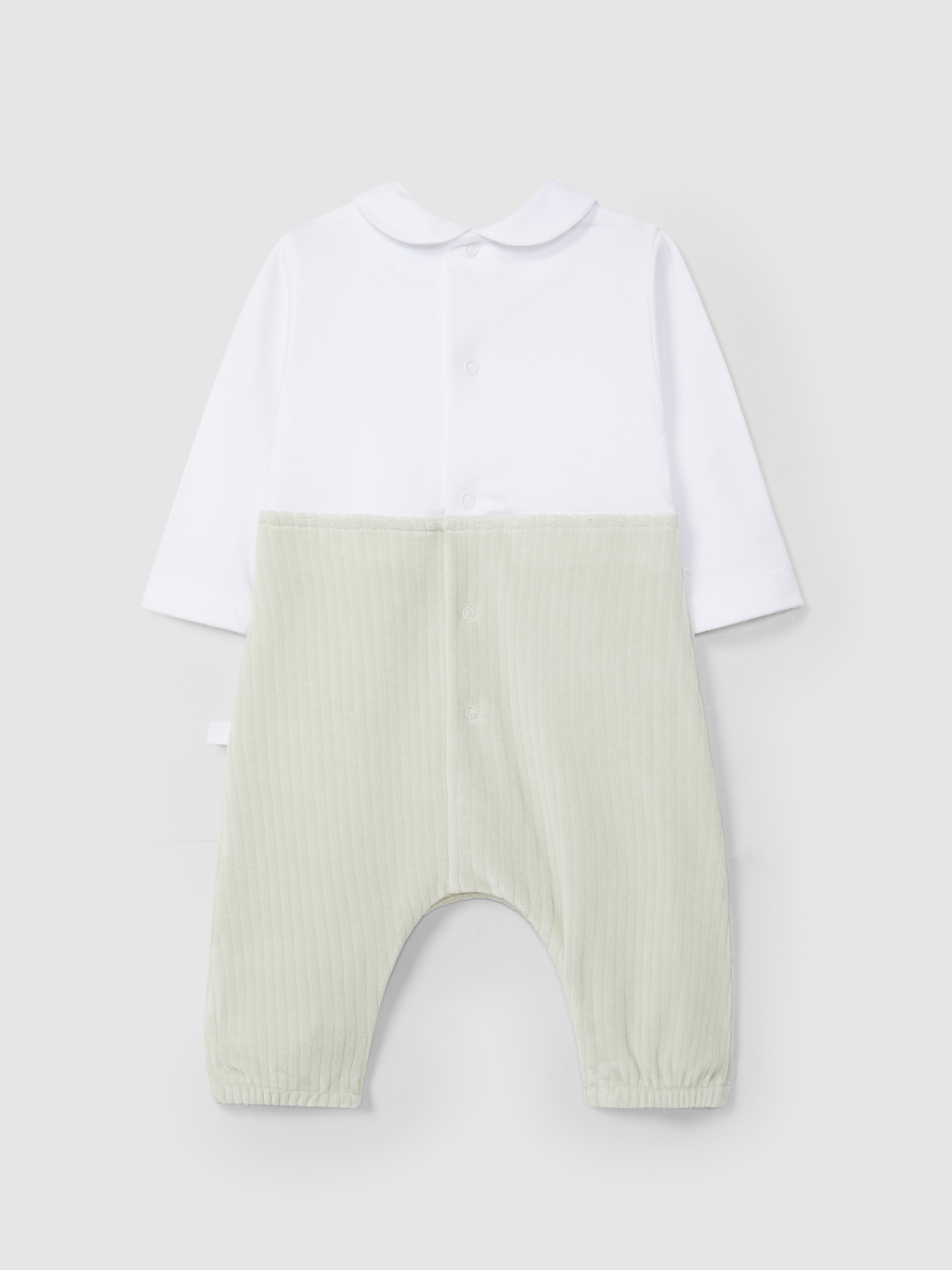 Two-in-one romper in wide-ribbed velvet