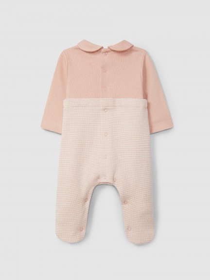 Two-in-one pied-de-poule jacquard knit romper Two-in-one pied-de-poule jacquard knit romper