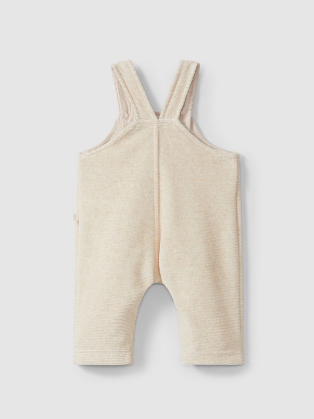 Dungarees in ribbed organic velvet Dungarees in ribbed organic velvet