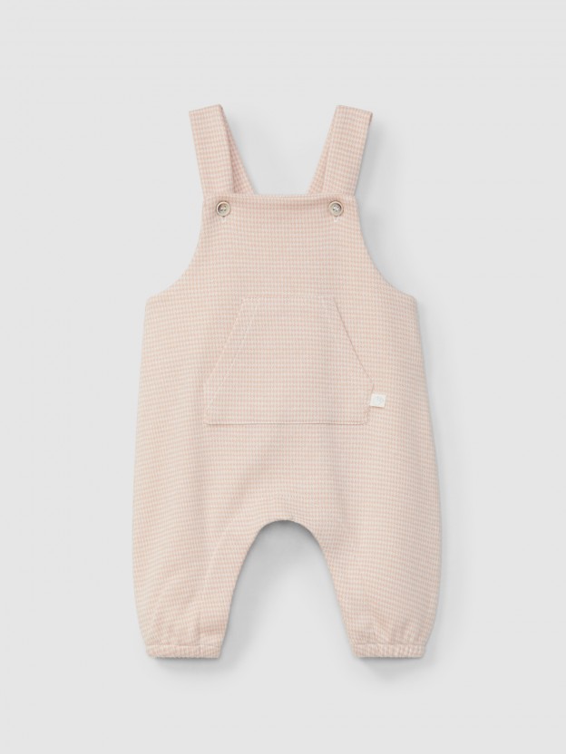 Dungarees in pied-de-poule jacquard knit Dungarees in pied-de-poule jacquard knit