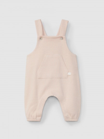 Dungarees in pied-de-poule jacquard knit Dungarees in pied-de-poule jacquard knit