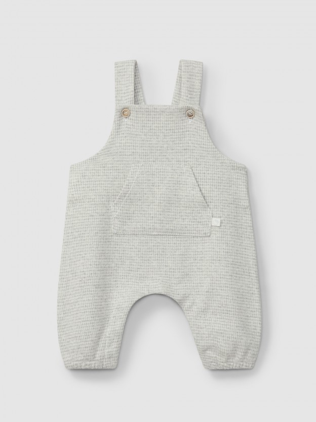 Dungarees in pied-de-poule jacquard knit Dungarees in pied-de-poule jacquard knit