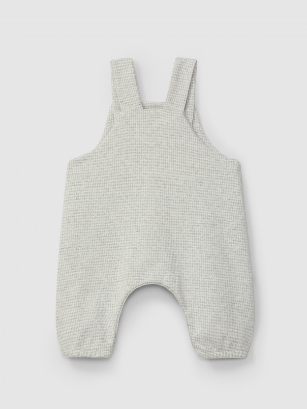 Dungarees in pied-de-poule jacquard knit Dungarees in pied-de-poule jacquard knit