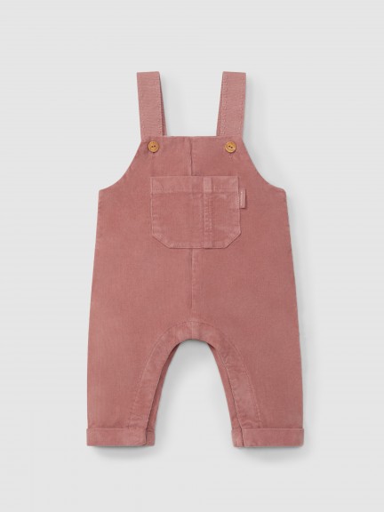Micro-corduroy dungarees with pocket Micro-corduroy dungarees with pocket