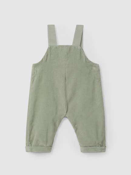Micro-corduroy dungarees with pocket Micro-corduroy dungarees with pocket