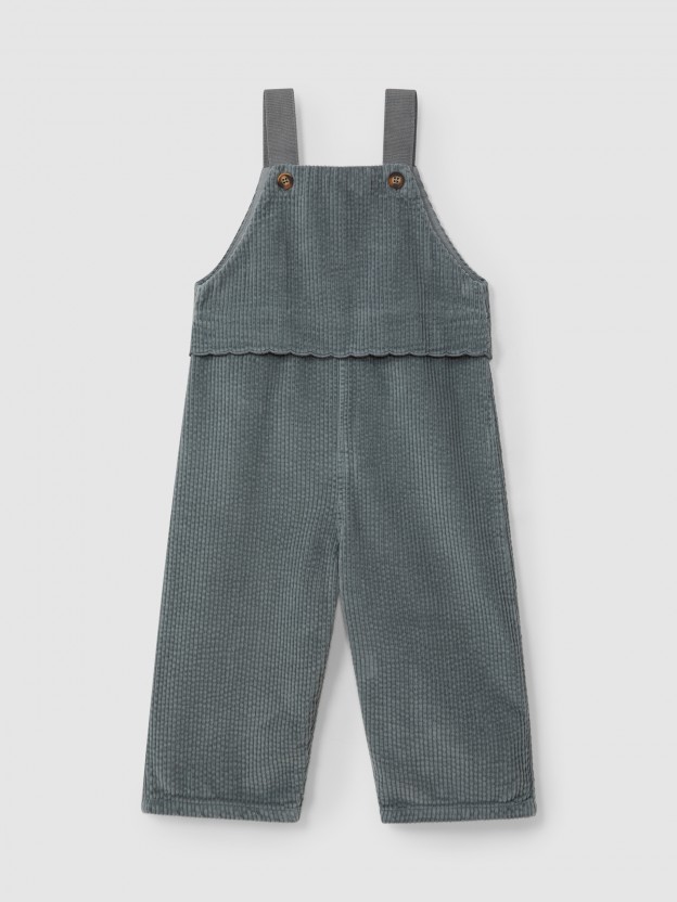 Corduroy dungarees with chest detail Corduroy dungarees with chest detail