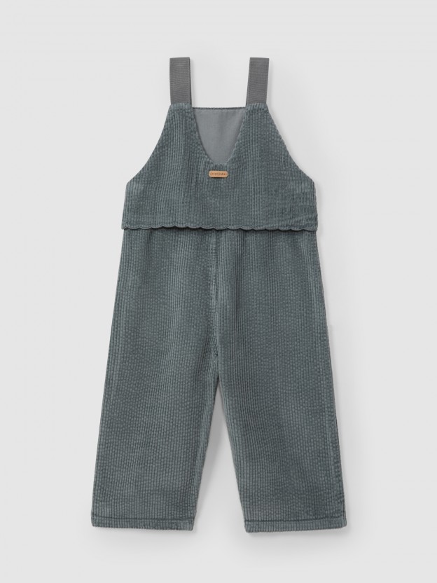 Corduroy dungarees with chest detail Corduroy dungarees with chest detail